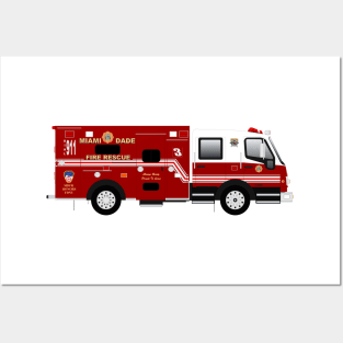 Miami Dade Rescue 3 Ambulance Posters and Art